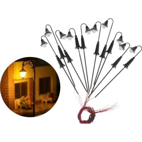 10pcs 1:75 1:100 1:50 Model Street Light Railway Train Lamp LED HO OO Scale Garden Landscape Outdoor Yard Light DIY Sandbox