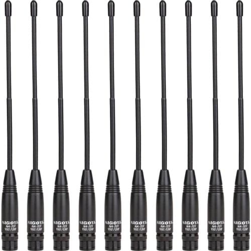 10Pcs Nagoya NA-701 BNC 144/430MHz Dual Band High Gain Soft Antenna 10W NA701 for ICOM Yeasu Kenwood Walkie Talkie Two Way Radio