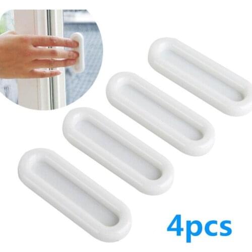 4 Pcs/set Paste The Open Sliding Door Handles for Interior Doors Glass Window Cabinet Drawer Wardrobe Self-adhesive Handle