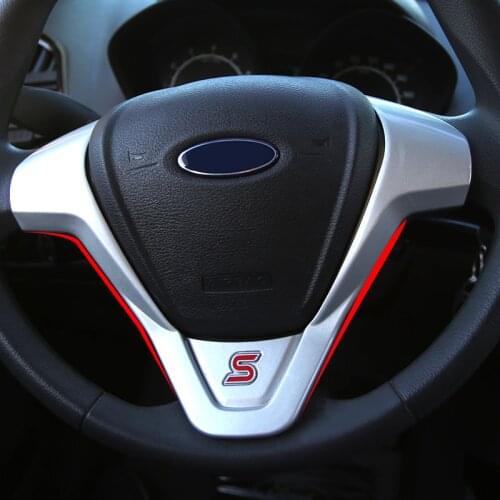 ABS Steering Wheel Trim Sequins Stickers for Ford Ecosport 2013 -2016 New Fiesta 2012 - 2016 Auto Accessories