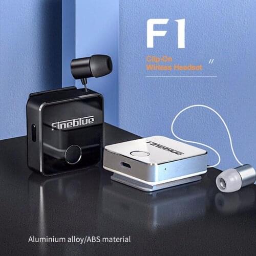 Fineblue F1 Wireless Headset Bluetooth-compatible Earphones Lotus With Mic Handsfree TWS Clip On Headset Noise Cancelling In-ear