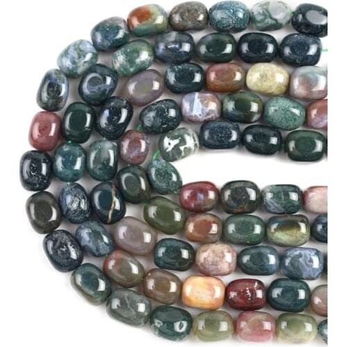 15*22mm Natural Oval Indian Agates Loose Spacer Beads For Jewelry Making DIY Necklace Bracelet Accessories 15'' Charms Beads