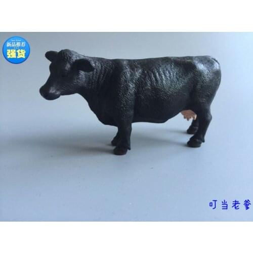 Solid pvc figure Black Cattle Cow Simulation Animal Sandbox Child Gift toy