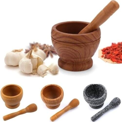 NEW Granite Grain Garlic Masher Resin White Granite Grinding Bowl Garlic Press Herb Pepper Mixing Pot Kitchen Tool