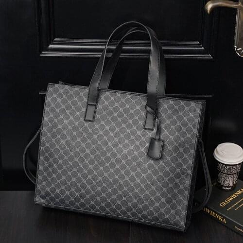 Business Men Shoulder Bag Pu Leather Briefcase Luxury Handbags Large Big Laptop Messenger Bags Designer Mens Travel Hand Bags