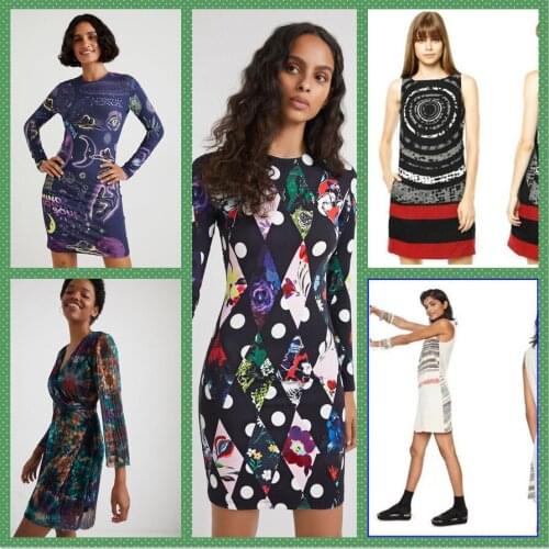 DESIGUAL Spanish Deg spring and autumn print sleeveless vest dress with lining Multiple styles 36-46