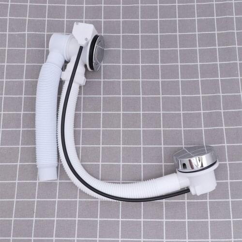 Bathtub Sink Drains Strainer Bathroom Bath Waste with Overflow Kit Drainer Set Drains Accessories Bathroom (White)