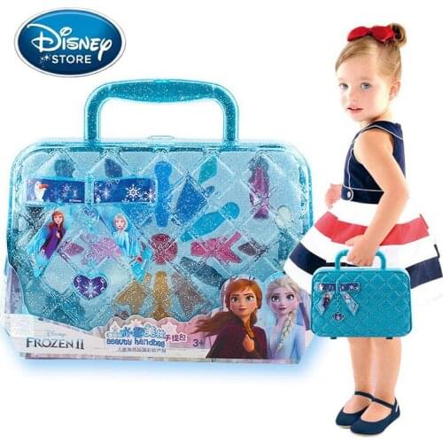 Disney Childrens Cosmetics Suitcase Set Frozen 2 Princess Makeup Box Girl Pretend Play Toys Safe Fashion Show Party Makeup Toys
