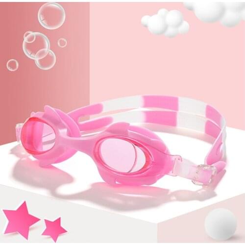 Childrens Swimming Goggles HD Swimming Goggles Cartoon Flat Waterproof Anti-fog Transparent Diving Goggles 2021