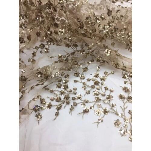 Double Colors Sequined Lace Fabric With 2021 Velvet Fabric Embroidery French Laces Fabrics High Quality Tulle French XX3327