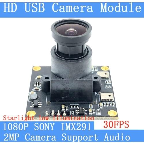 HD SONY IMX291 Low illumination USB Webcam 2.1mm 160° Wide-angle 1920*1080P 30FPS Linux UVC 2MP USB Camera Module Support audio