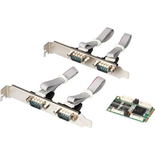 Mini PCI express 4 Serial ports Controller card mini PCIe to DB9 RS232 adapter mini PCI-E COM Card MCS9904