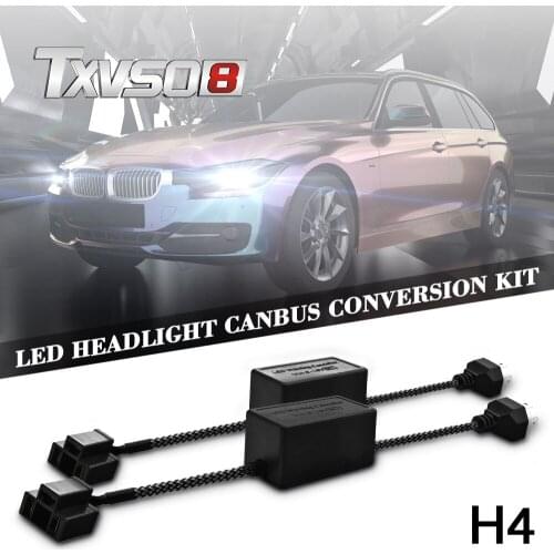 Conversion Kit H4 HID LED Headlight Canbus Error Free Anti Flicker Resistor Canceller Decoder (2pcs)