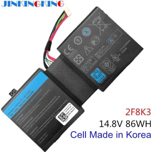 Korea Cell New 2F8K3 Laptop Battery for DELL Alienware 17 18(ALW18D-1788) M18X M17X R5 2F8K3 0KJ2PX G33TT 14.8V 86WH