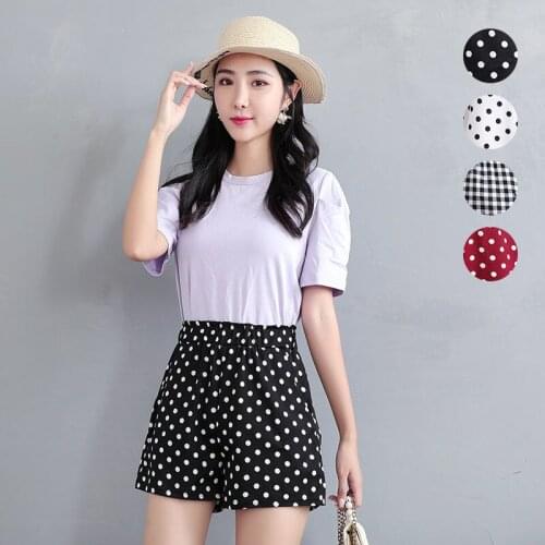 Summer Shorts Women 2021 Casual Loose Print Leisure All-match Jogger Sweatpants Stretch High Waist Wide Leg Short Pants Y631