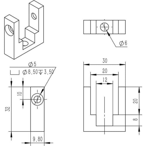 2020 2040 Profile Aluminum Fixing Block MGN12 Linear Block For BLV Printer Parts Ender-3 Guide C4O1