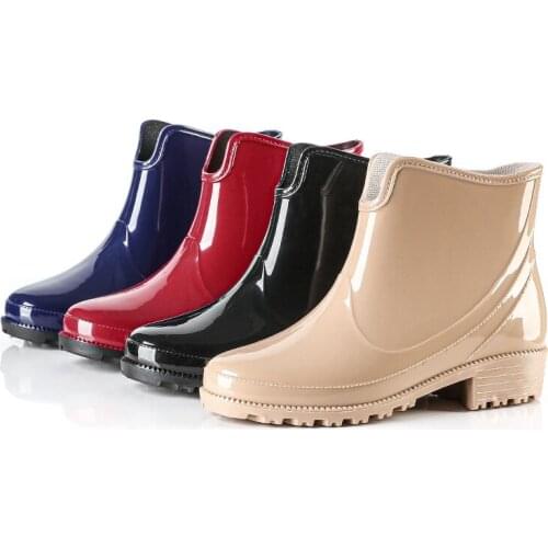 Fashion Chelsea Rain Boots Non-slip Women Short Rain Boots Water Shoes Low-top Rubber Shoes Women Boots Women Shoes