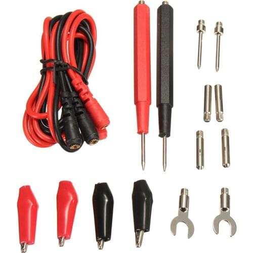 16pcs High Quality Digital Multimeter Banana Plug Probe Test Lead Cable Clips Assortment Kit