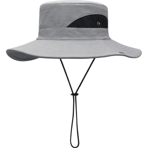 2021 New Hiking Camping Men Hats Fishing Cap Wide Brim Anti-UV Beach Sun Caps Bucket Hat