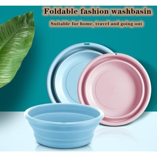 2020 Portable Folding basin Bucket Camping Washbasin Silicone Collapsible Fishing Car Wash Bucket home Cleaning Supplies