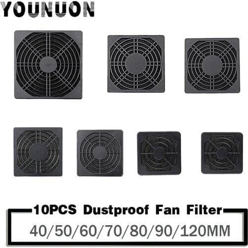 10pcs Dustproof 120mm Case Fan Dust Filter Guard Grill Protector Cover for PC Compute Cleaning Fan Cover Case 40/50/60/70/80/90