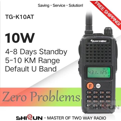 10W QuanSheng TG-K10AT Walkie Talkie 10km TG K10AT radio comunicador 10 km UHF400-470MHz Optional VHF Band Two-way Radio 4000mAh