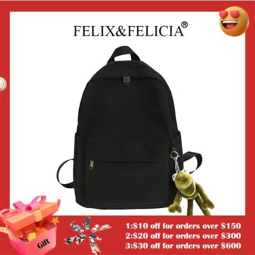 FELIX&FELICIA Factory Female Backpack Casual Classics Womens Backpacks Fashion Women Shoulder Solid Color School Bag Teenage