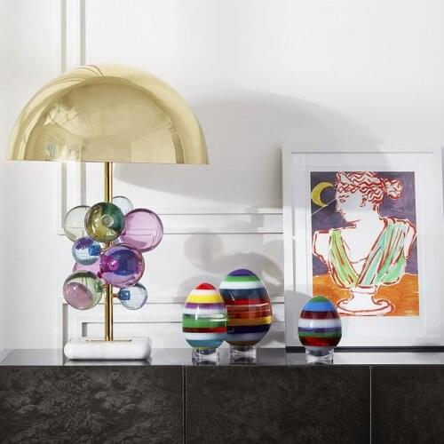 Nordic Crystal Table Lamp Romantic Fashion Led Light Mushroom Design Model Table Light For Bedroom Bedside Glass Colorful Lamp