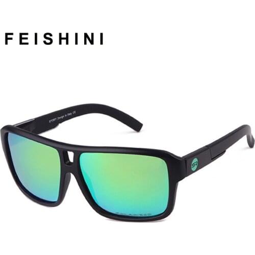 FEISHINI 2020 Man Polarized Sunglasses Women Brand Design Frame Sun Glasses For Men Fashion Classic UV400 Square Eyewear