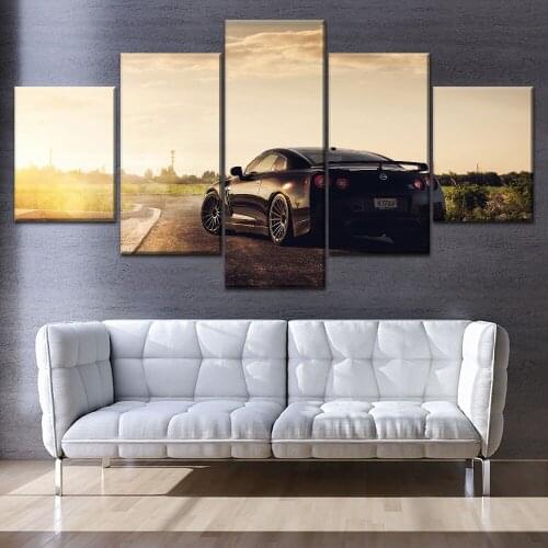 Modern Living Room Or Bedroom Wall Decor One Set Modular Picture Canvas Print Type Style 5 Panel Vehicles Nissan ADV1 GTR Poster