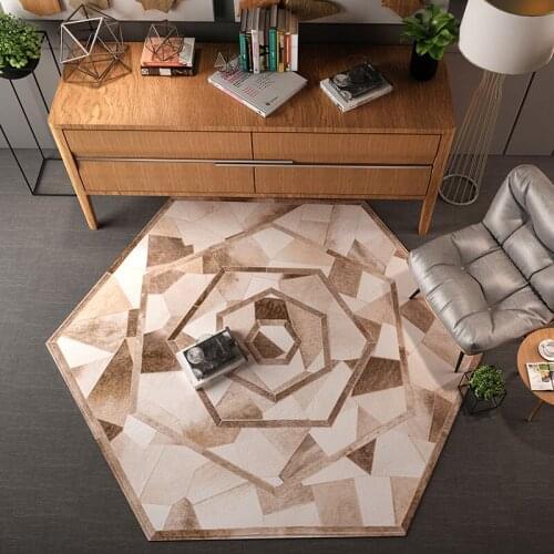 Shaped Carpet Light Color Simple Modern Household Polygon Living Room Coffee Table Bedroom Bedside Hanging Basket Computer Chai