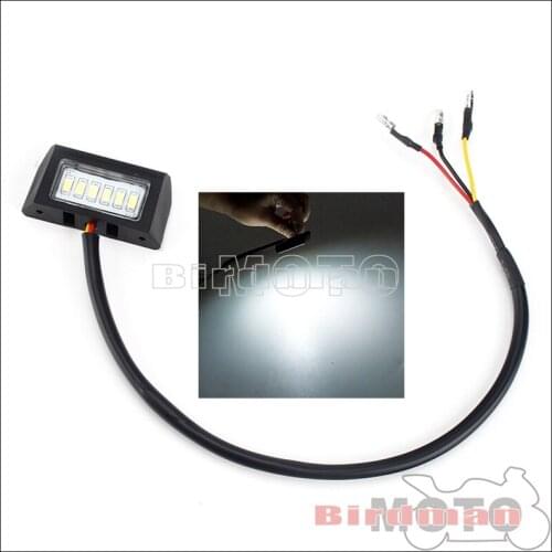 Motorcycle 12V License Plate Light LED Rear Brake Stop Flash Warning Turn Signal Lamps License Indicator For Cafe Racer Honda