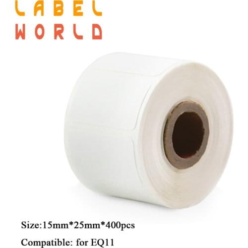 Thermal paper 400pieces compatible for EQ11 printer 15mm * 25mm white Thermal Label Roll TypeableTape Sticker Mini Thermal