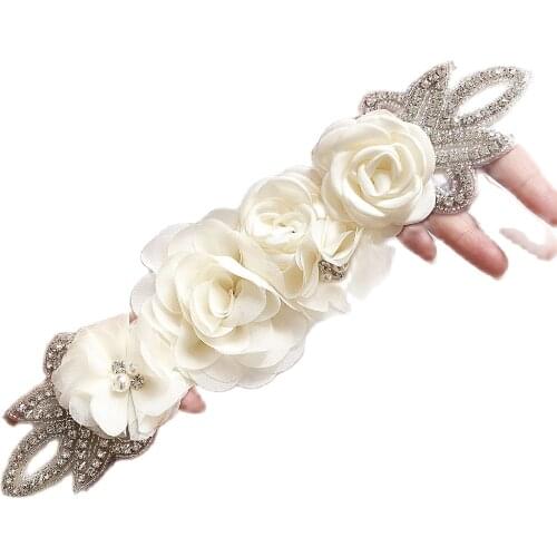 Party rose flower pearl bride wedding belt evening bridesmaid dress pregnant flower belt