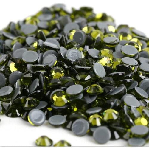 All sizes Olivine DMC Iron On Rhinestones/Flat Back Nail art Hot fix Crystal Rhinestones Strass Sewing & Fabric Garment