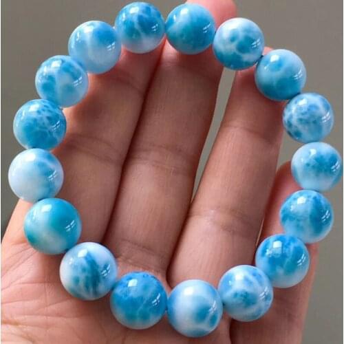 VANTJ High Quality Elegant Natural Blue Larimar Bracelet Fine Jewelry for Women Lady Party Bridal Wedding Gift