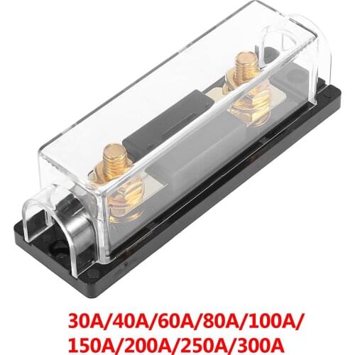 Uxcell Black Car ANL Fuse Box with In-Line Holder 30A 40A60A 80A 100A 125A 150A 200A 250A 300A Electrical Protection Fusible