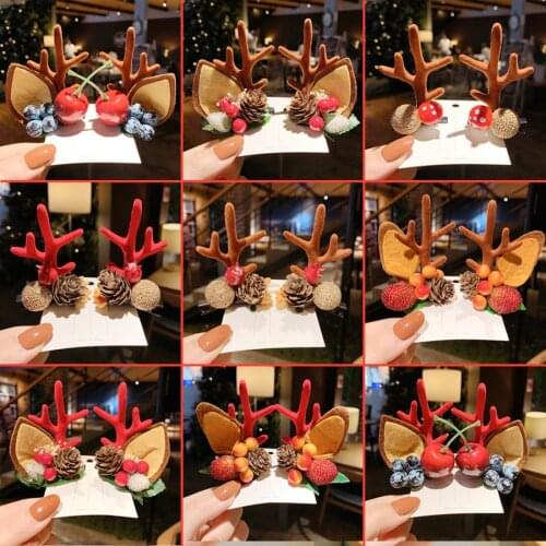 Lovely girl Christmas cartoon antler hair clips fashion hair accessories sweet hair accessories headband hair clips
