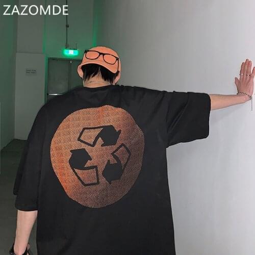 ZAZOMDE Men Printed Short Sleeve T-shirt Hip Hop Korean High Street Clothing Tops Male T-shirts 2021 Fashion Clothing M-5XL