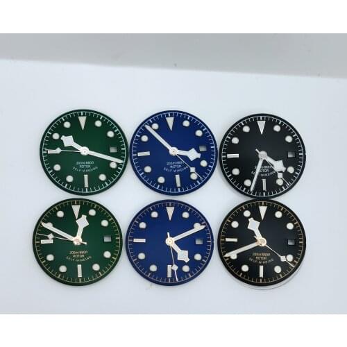 Watch Accessories 30.5MM Green Luminous Dial Add Hands Fit Eta 2836/2824/2892 Miyota8215 Mingzhu2813 Automatic Movement