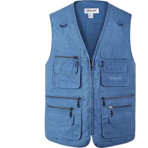 Classic Multi Pocket Vest For Men Spring Autumn Male Casual Sleeveless Photographer Jacket With Many Pocket Summer Waistcoat