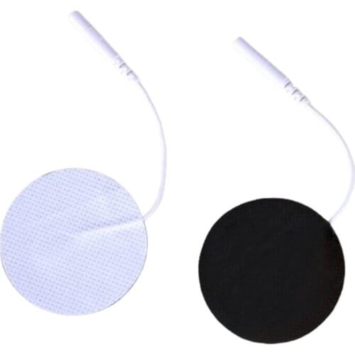 20pcs Extra Electrode Pads 4cm Round Non-woven Adhesive 2mm Pin Leading Cable Conductive Gel Paster Slimming Patch Sticker