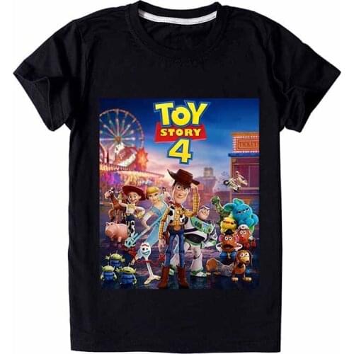 3-14Years Summer Kids T Shirt Toy Story Anime Figures Cartoon Printing Clothing Disney Cloth Tops Girls Boys Infant Toddler Tee