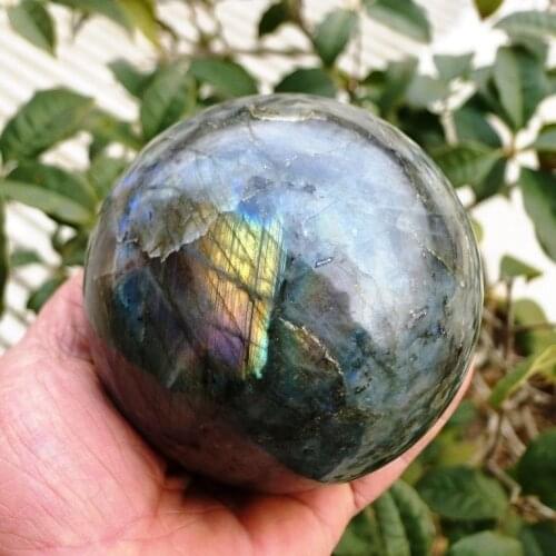 3.9LB nature Labradorite crystal gemstone sphere ball reiki healing
