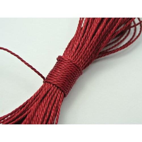 50 Meters Burgundy Waxed Polyester Twisted Cord String Thread Line 1mm