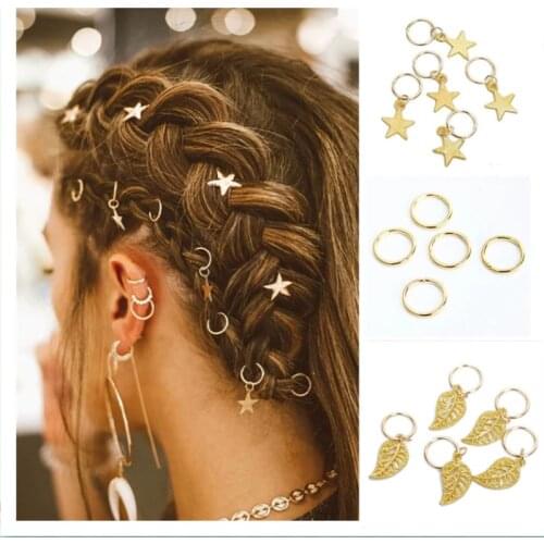 5Pcs/Pack Different 33 Styles Charms Hair Braid Dread Dreadlock Beads Clips Cuffs Rings Jewelry Dreadlock Clasps Accessories