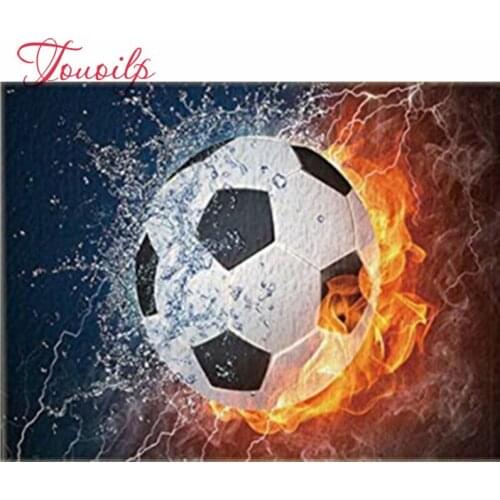 Diamond Painting Fire football Full Round/Square Diamond Embroidery Landscape Picture Of Rhinestone Mosaic Kit Home Decor