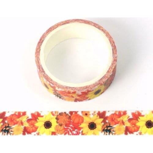 10PCS/lot Cute spring flower chrysanthemum Washi Tapes Paper for Scrapbooking Bullet journal Adhesive Masking Tapes Stationery