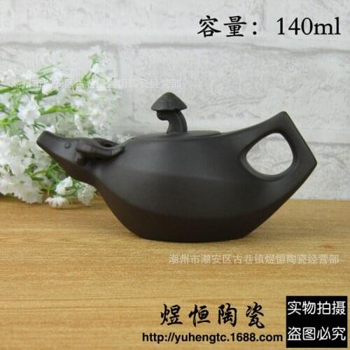 A pot of tea set direct selling wholesale yixing purple sand art are recommended undressed ore black mud red mud teapot