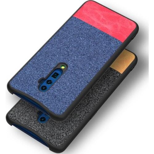 For OPPO Reno 10X Zoom Case Soft Silicone edge+Hard Cloth texture Skin protective Back Cover Case for oppo reno 2 2Z 2F shell